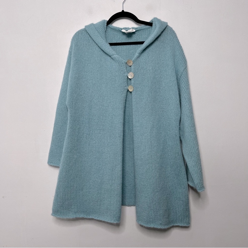 Soft Surroundings Wool Mohair Blend Chunky Knit Cardigan Sweater Size Medium
